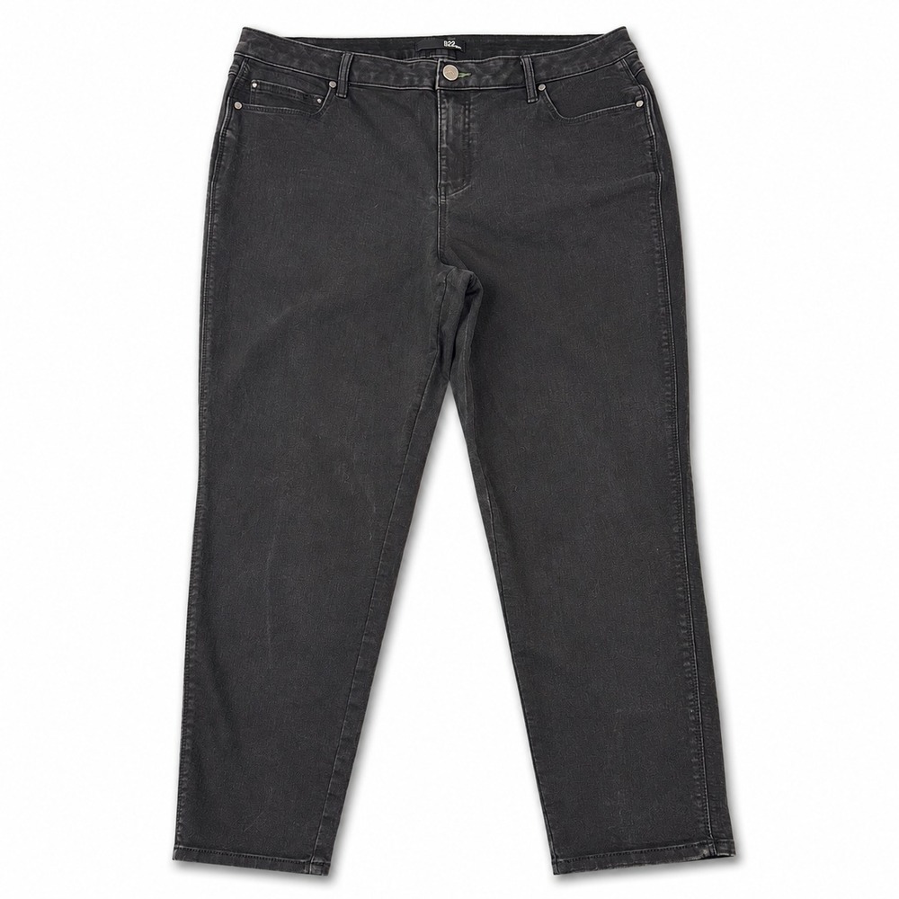 1822 Denim Black Skinny Jeans Womens 20W Stretch Mid-High Rise‎ Plus Size Denim